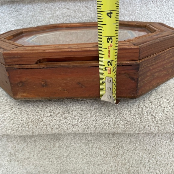 Vintage Wood Curio Knick Knack Display Case Shadow Octagonal Box - Picture 11 of 11